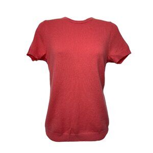 J.Crew 100% Cashmere Womens Short Sleeve Crewneck Sweater Coral Pink Size S